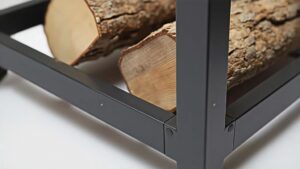 a stack of logs on a shelf