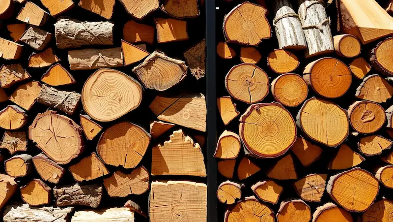 How to Season Firewood Faster 6 Various types of firewood demonstrating optimal fast seasoning