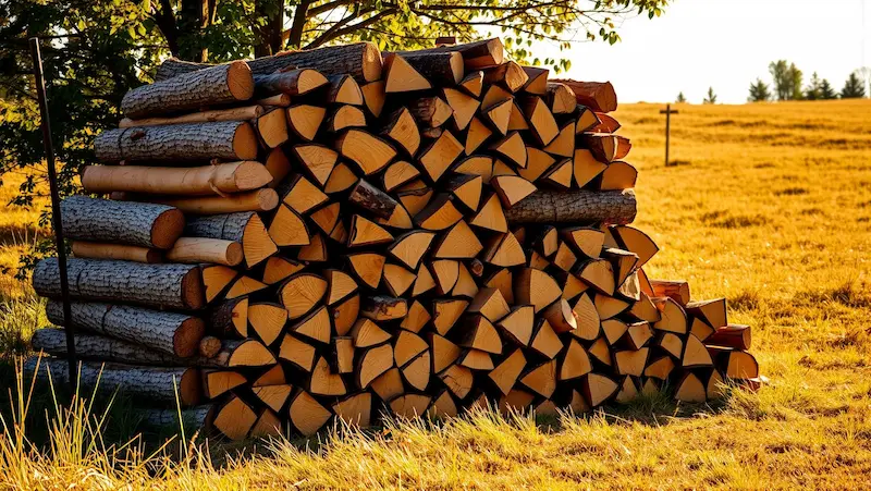 How to Season Firewood Faster 2 Idel location for seasoning firewood in a sunny backyard