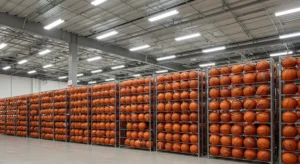 Adapting Basketball Storage Racks for Different Spaces? 21 20250723 Extensive Basketball Storage Racks Organized In A Large Sports Complex Demonstrating Optimized Space Utilization