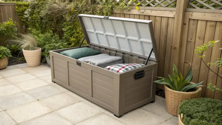 Weatherproof Outdoor Storage Chest With Cushion Racks