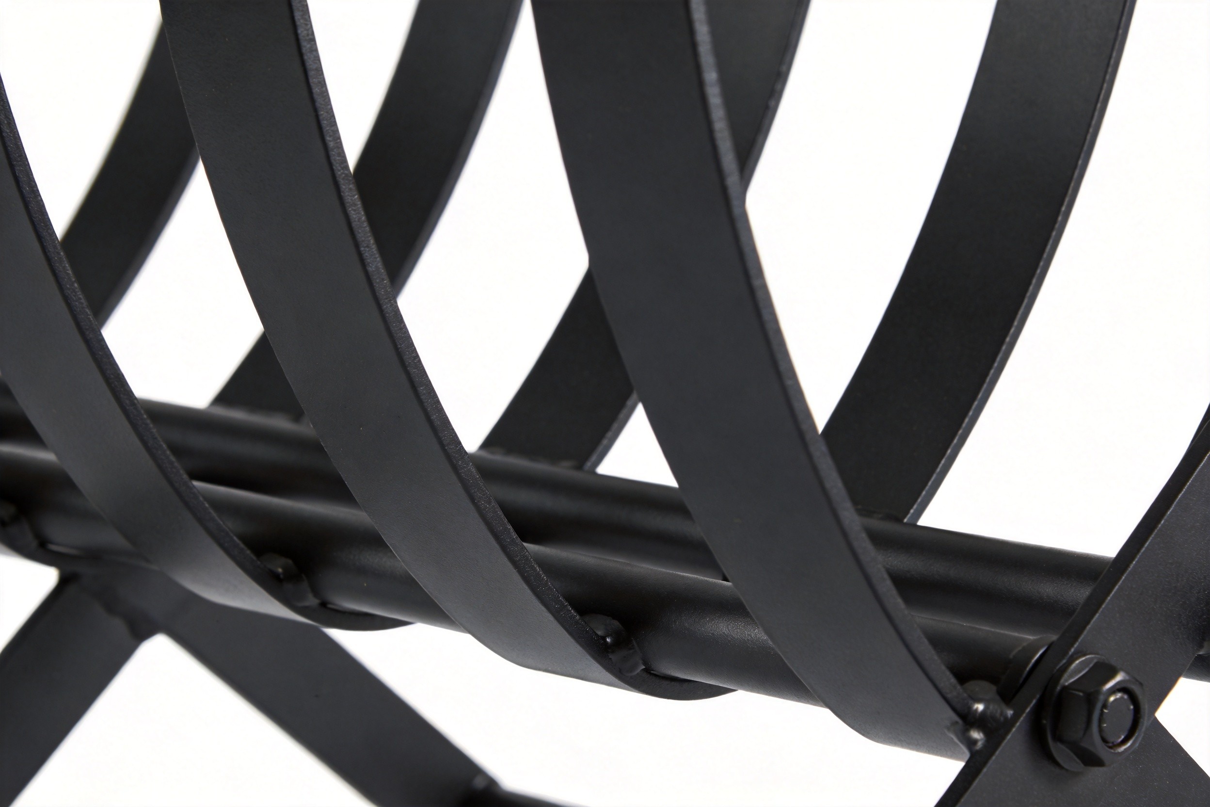 Powder Coated Steel Firewood Rack Close-Up Showing Durable Finish